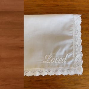 Grief Gift Condolences Gift Bereavement Gift Embroidered Handkerchief