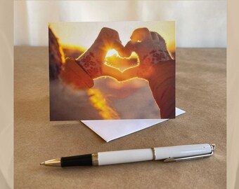 Cozy Mittens Christmas Card Set - Heartfelt Holiday Wishes Snow Gloves Heart