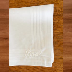 Grief Gift Condolences Gift Bereavement Gift Embroidered Handkerchief 17&quot;
