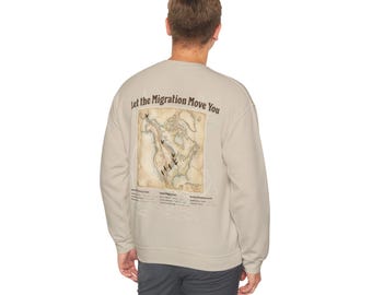 Sandhill Crane Migration Shirt – Central Flyway Crane Season Tee – Kearney Nebraska Bird Lover Gift  – Crane Festival Map Back