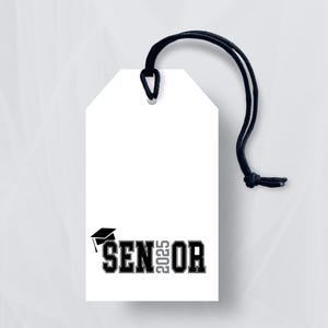 Graduation Gift Tags - Perfect Party Favors for the Seniors in Class of 2025, Digital Download Print at home Black Gray