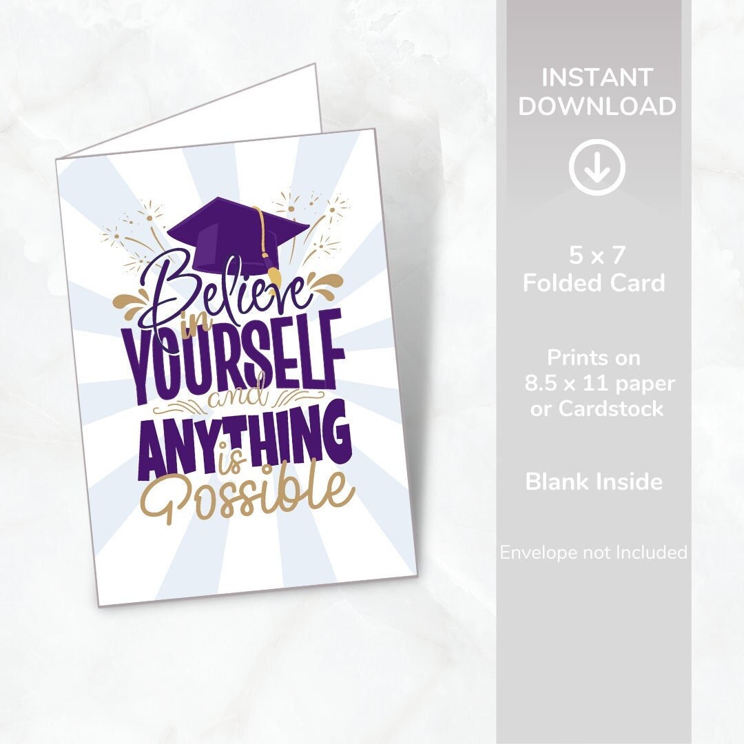 Graduation Printable Card, Class of 2024 Graduation, High School ...