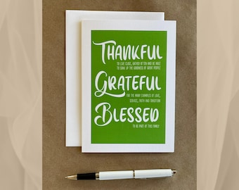 Christmas Card Set Heartfelt Family - Thankful, Grateful, Blessed