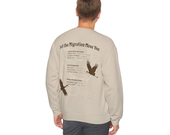 Sandhill Crane Migration Shirt – Central Flyway Crane Season Tee – Kearney Nebraska Bird Lover Gift  – Crane Festival Tour Dates Back