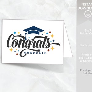 Carte imprimable de remise des diplômes, téléchargement carte de diplômé, remise des diplômes d'études secondaires, remise des diplômes universitaires, carte numérique pour diplômé