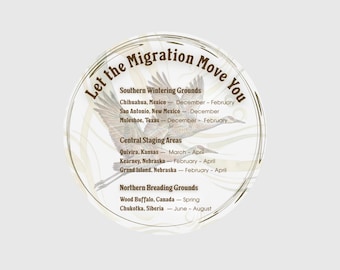 Sandhill Crane Migration Sticker – Kearney & Grand Island Nebraska Bird Watching Gift – Platte River Spring Souvenir