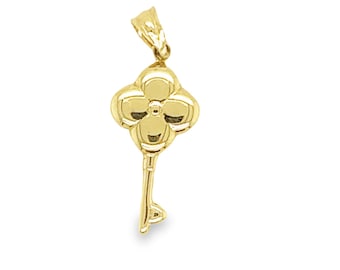 Dainty Key Pendant Charm For Her 14k Yellow Gold Key Charm Pendant Key To Her Heart Necklace Pendant For Women