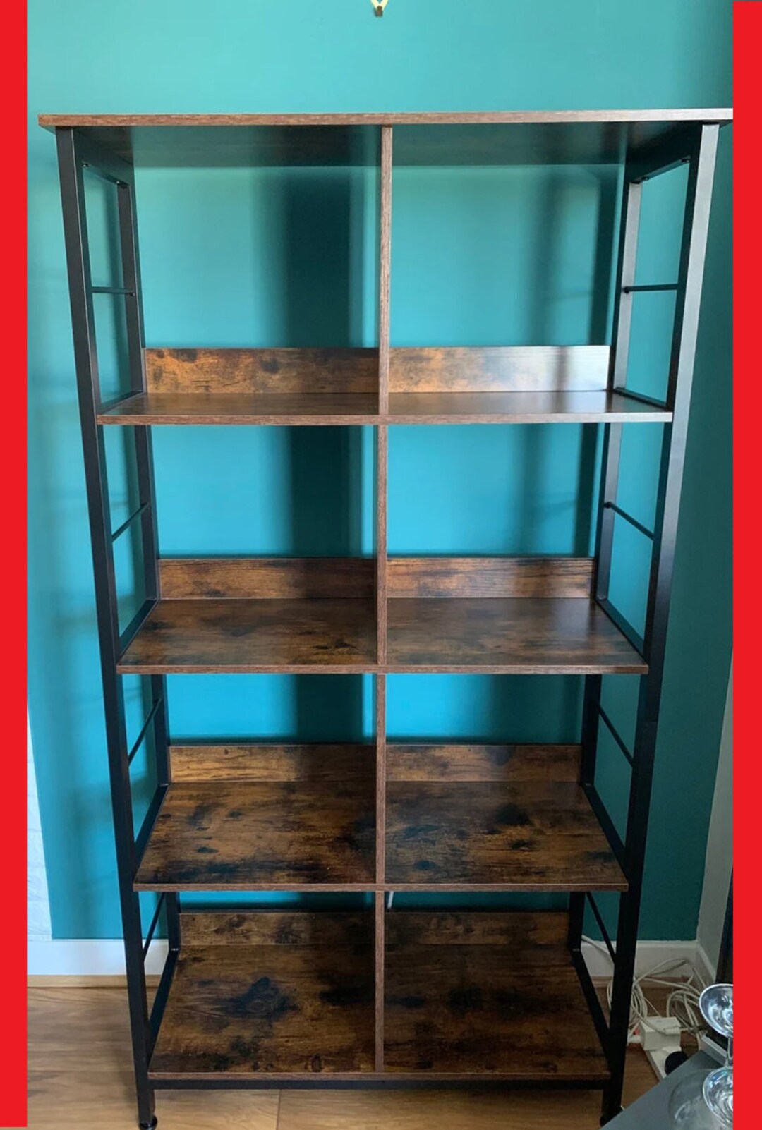 Industrial 4tier Shelving Unit Rustic Style Bookcase Metal Etsy UK
