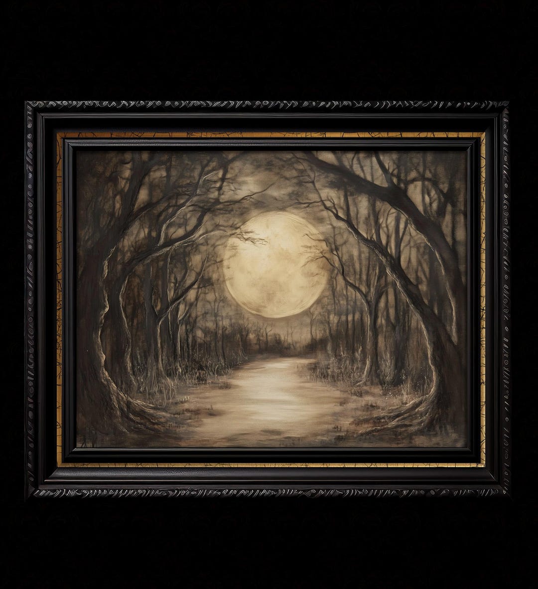 Gothic Art of Full Moon in an Enchanted Forest - Fine Art Print for ...