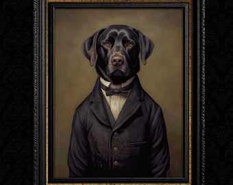 Victorian Labrador Retriever Vintage Wall Art Print