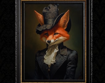 Viktorianischer Fuchs Art Fantasy Portrait Druck