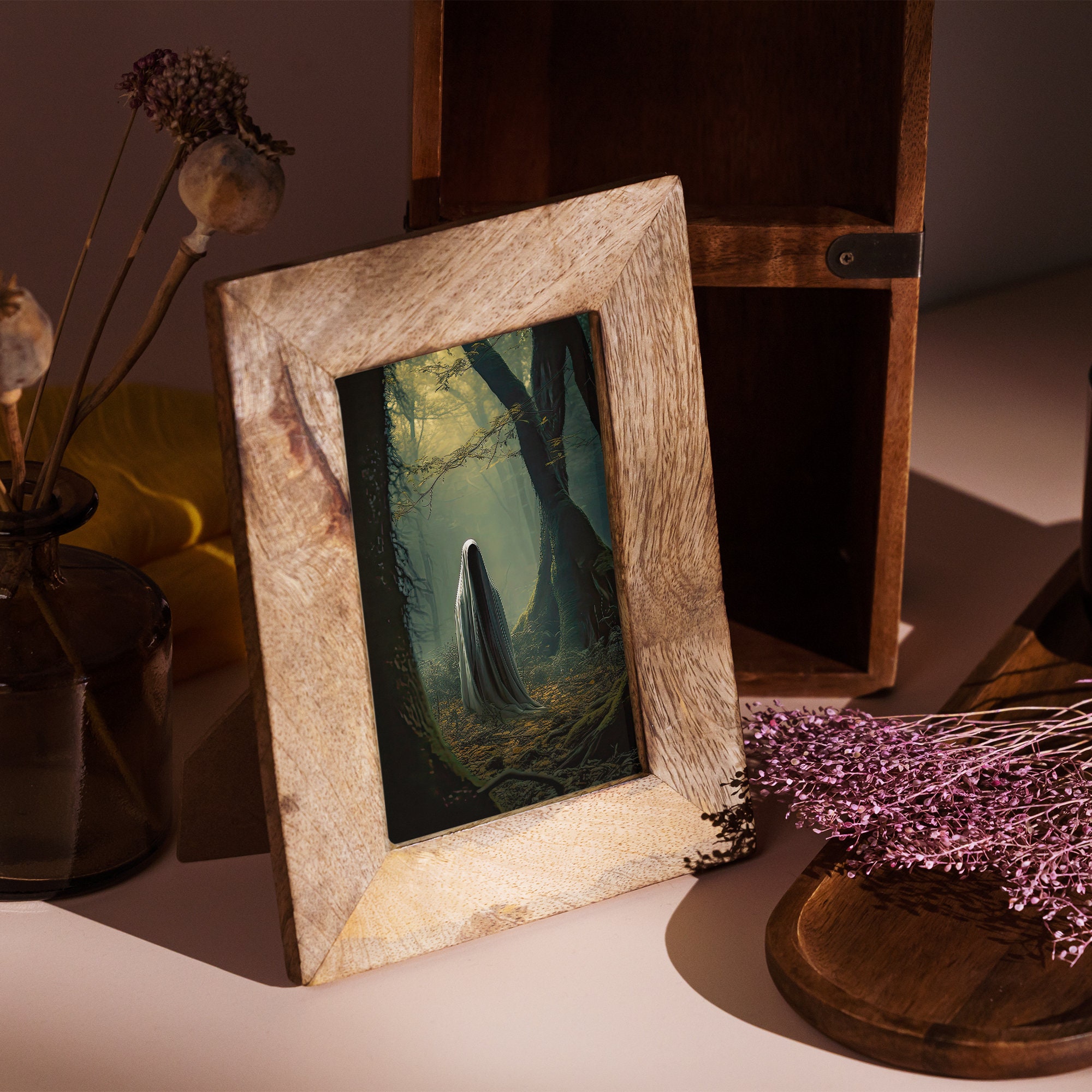 YFCLDPH Poster Gotico Fantasma Nella Foresta – Stampa Su Tela Vintage, Decorazione Da Parete Per Soggiorno E Camera Da Letto