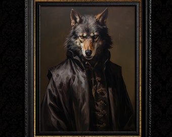 Wolf Art - Victorian Portrait Fantasy Decor Print