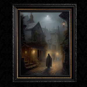 Gothic Ghost Haunting the Town - Vintage Wall Decor Art Print
