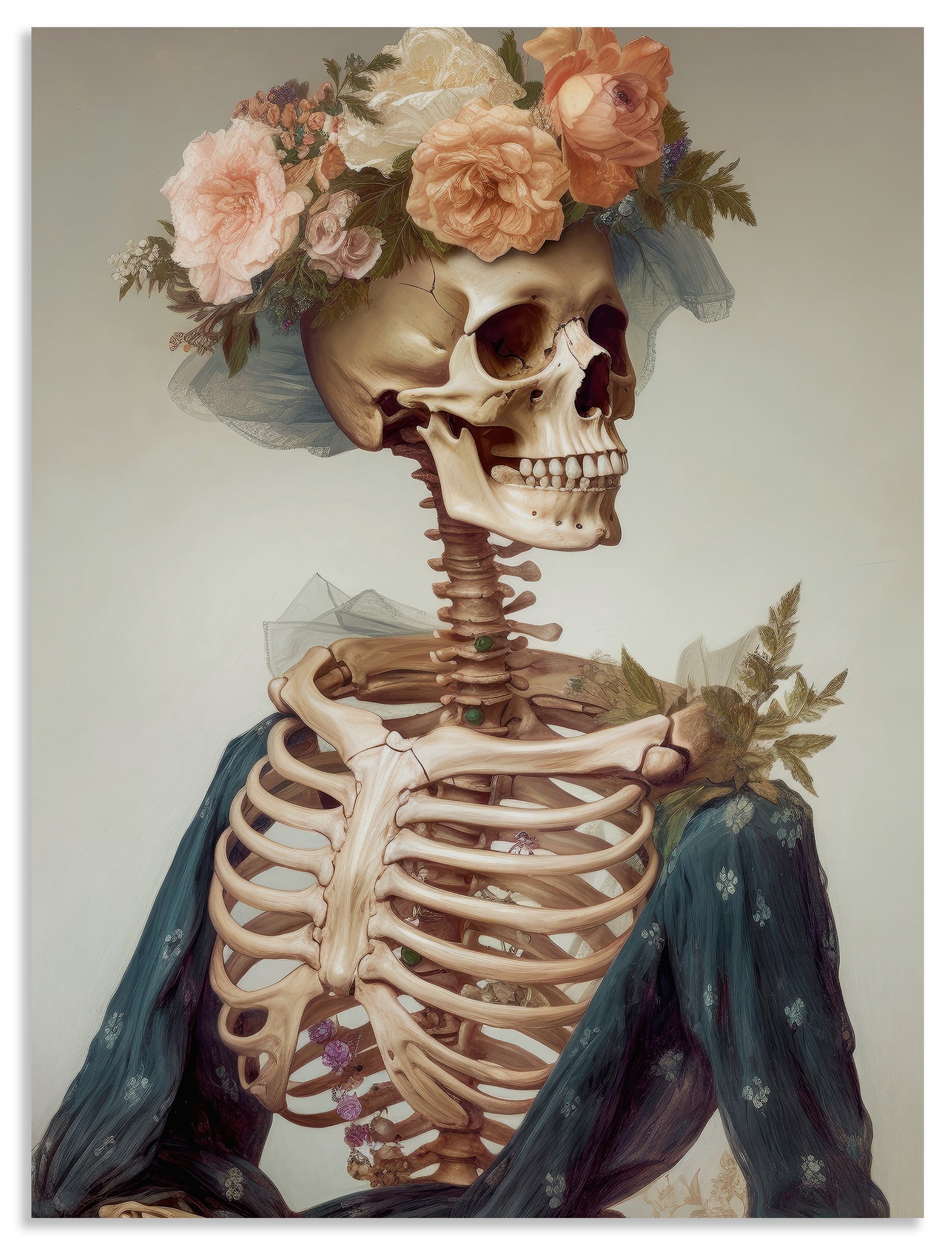 Squeleton Portrait Victorian Skeleton Portrait Print - Etsy