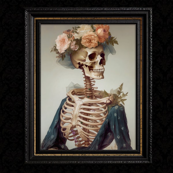 Victorian Skeleton Portrait Print