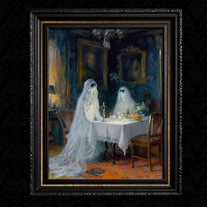 Ghosts Having Dinner - Ghost Painting Wall Decor