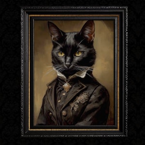 【CAT】　vintage poster Victorian Cat Art Vintage Poster - Etsy