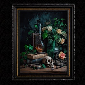 Gotycka dekoracja ścienna czaszki Vanitas