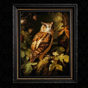 Victorian Owl Wall Art Print