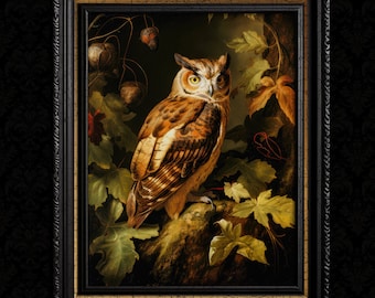 Impresión de arte de pared de búho victoriano