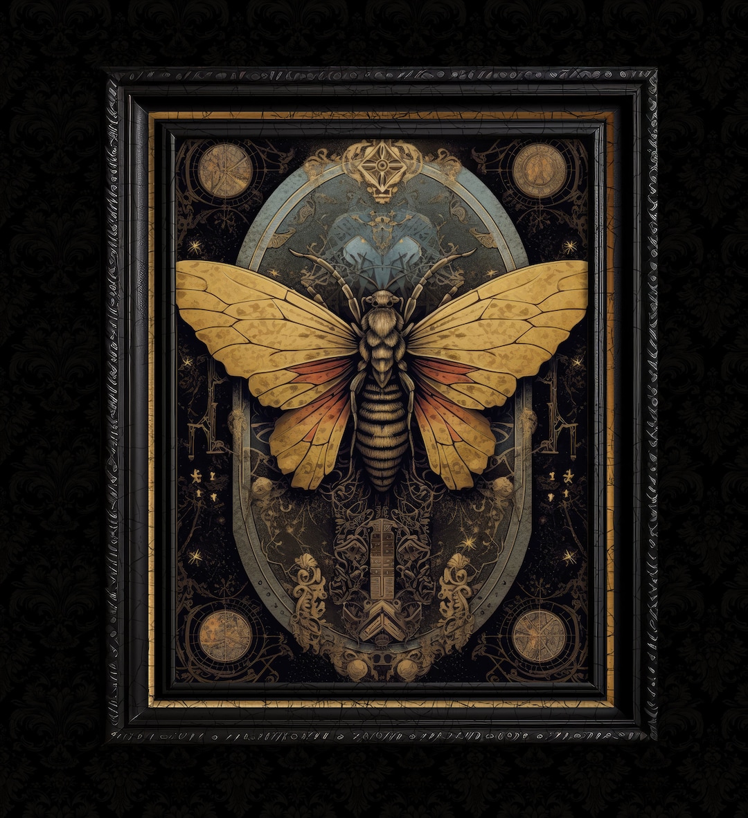 Dark Academia Decor Moth Print - Etsy