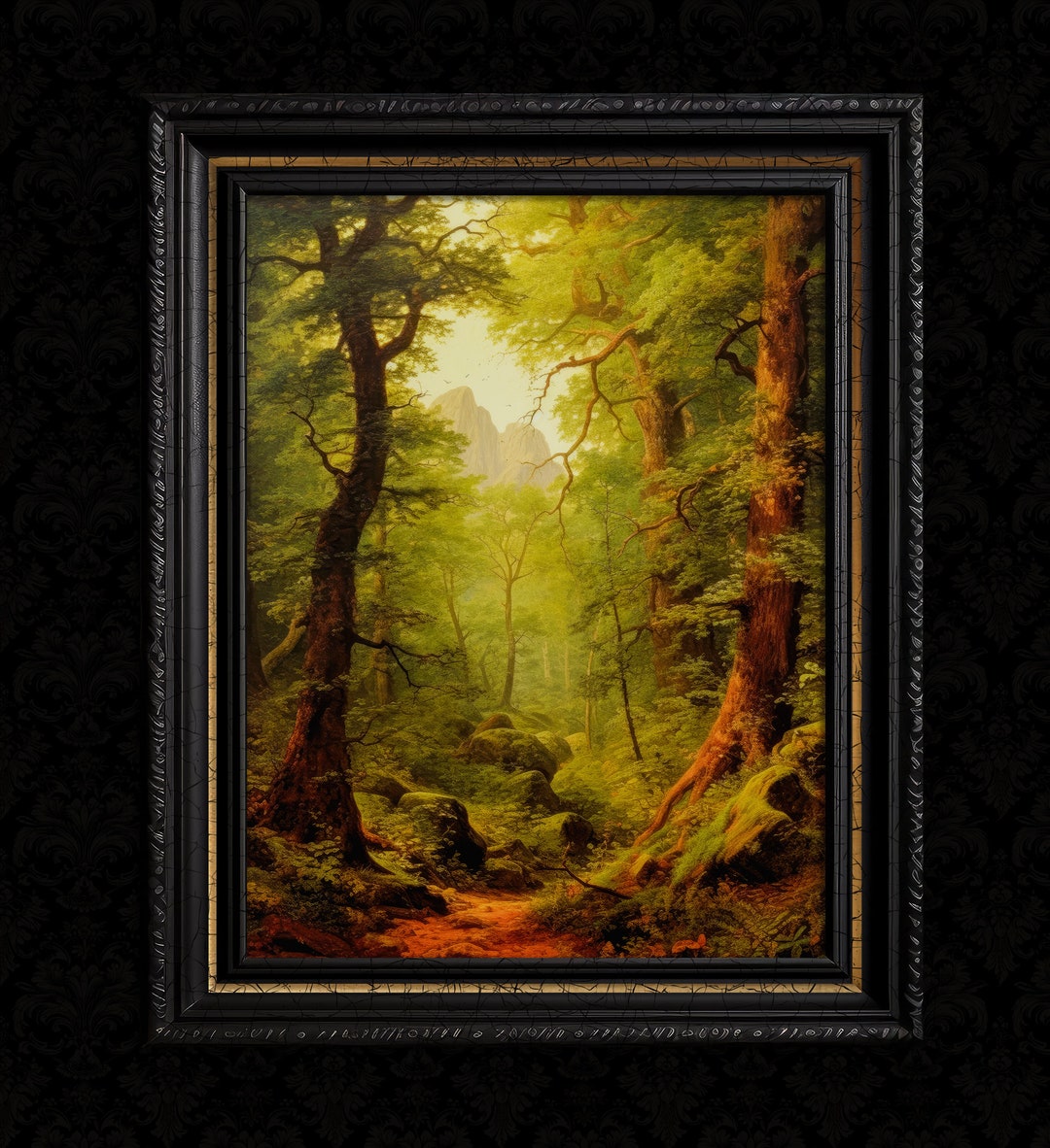 Dark Cottagecore Forest Wall Art Print Etsy