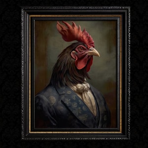 Victorian Chicken Vintage Wall Art Print