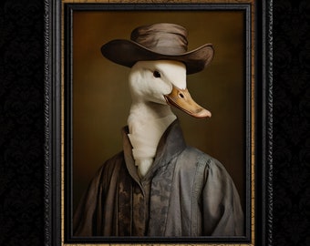 Goose Art Print Victorian Waterfowl Animal Portrait