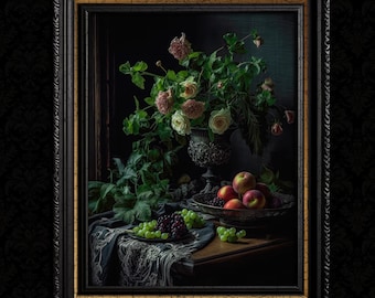 Apples Still Life Vintage Wall Decor Print