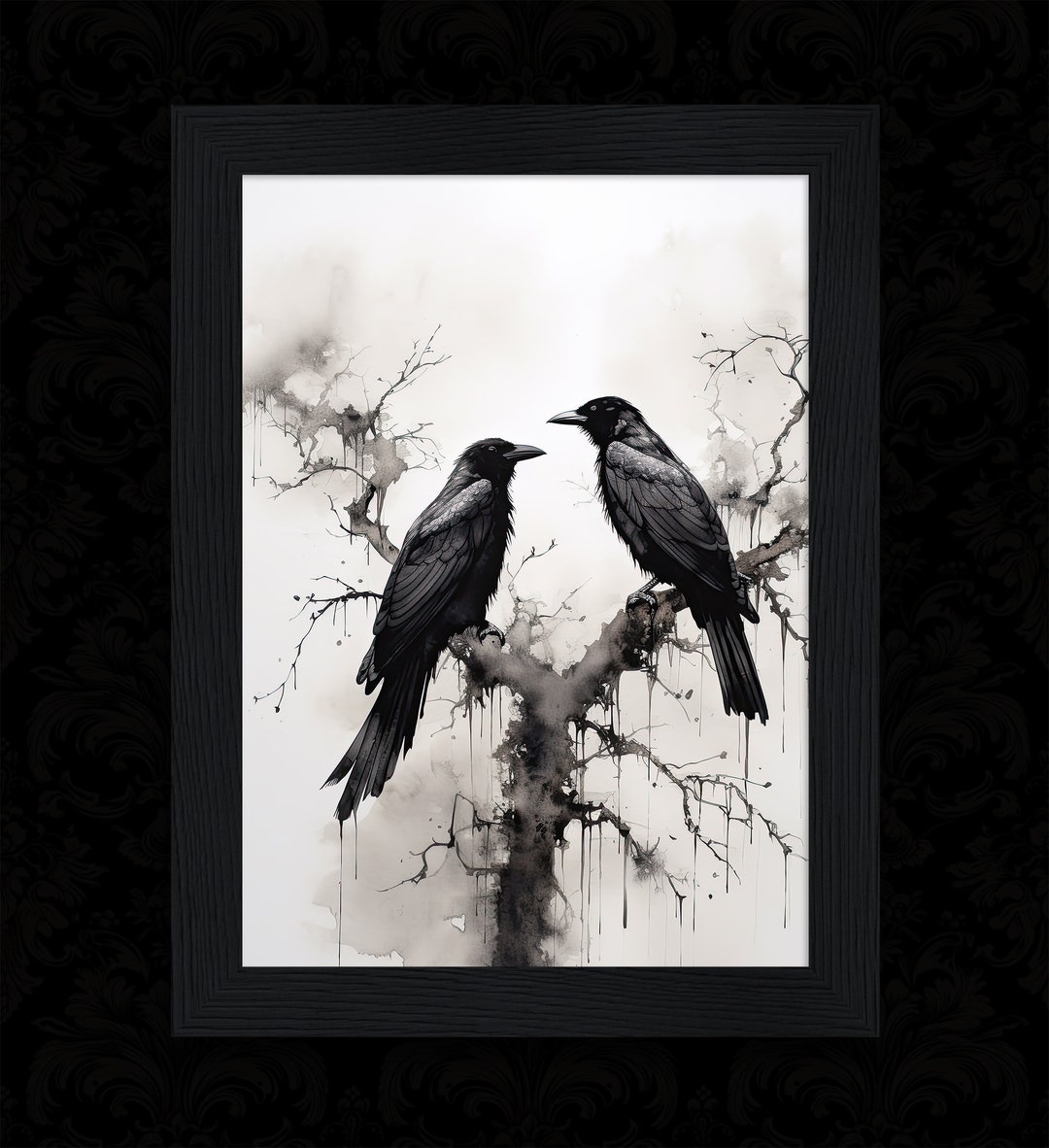 Gothic Ravens Wall Art Print - Etsy