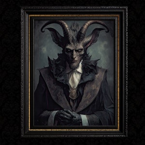 Satanic Decor Victorian Baphomet Vintage Wall Art Print