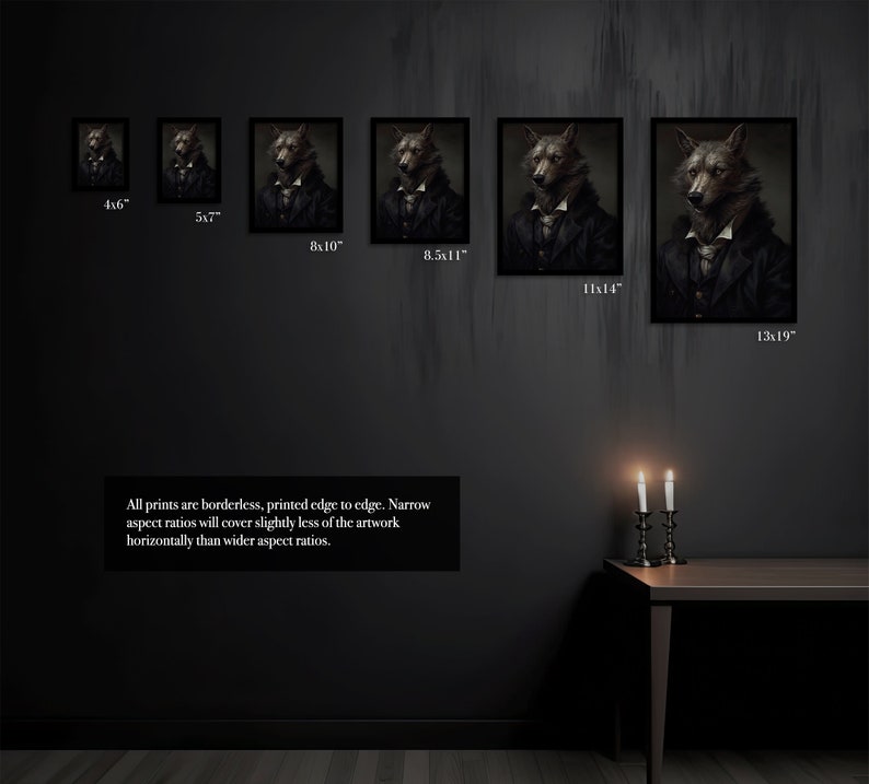 Werewolf Decor Victorian Wolf Wall Art Print Etsy