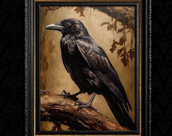 Gothic Raven Wall Art Print