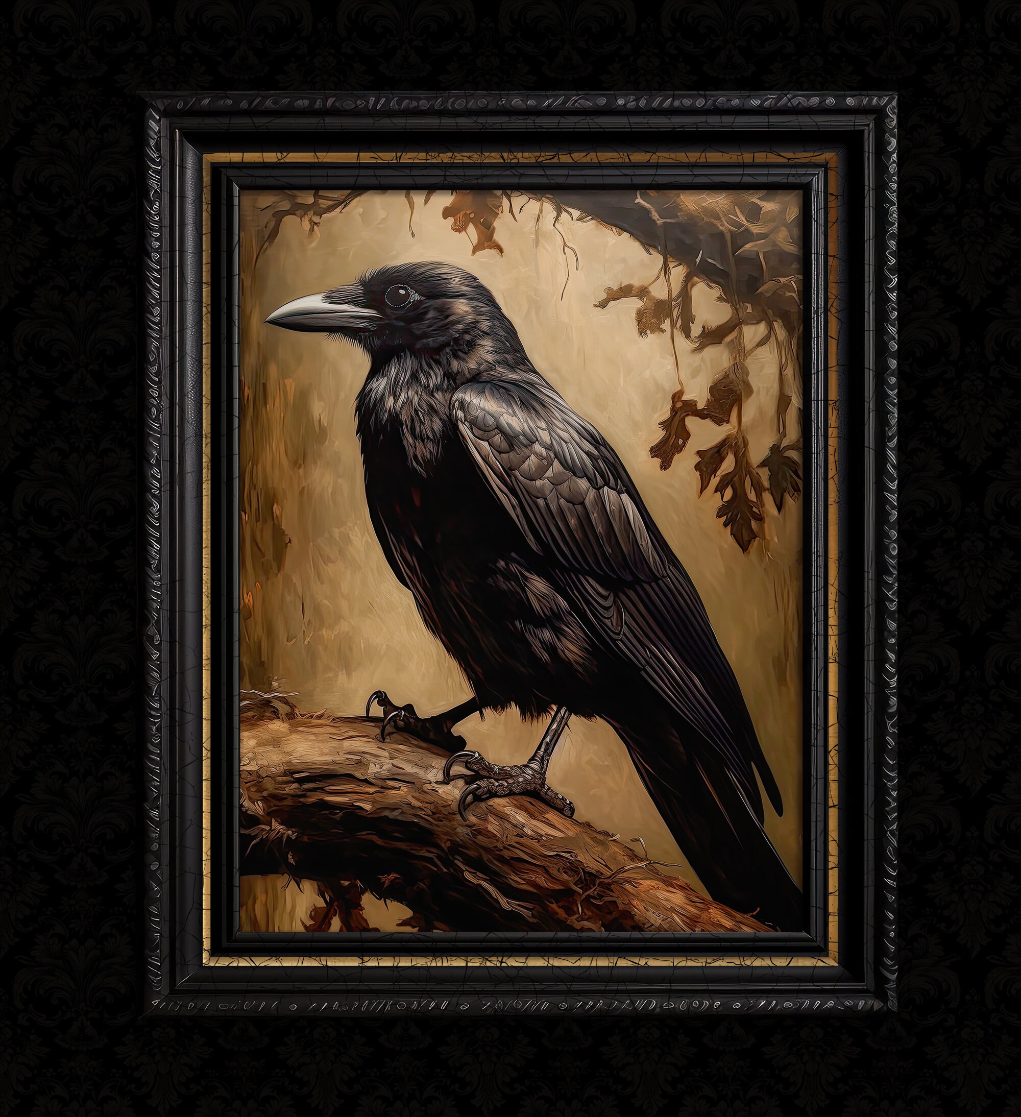 Gothic Raven Wall Art Print - Etsy