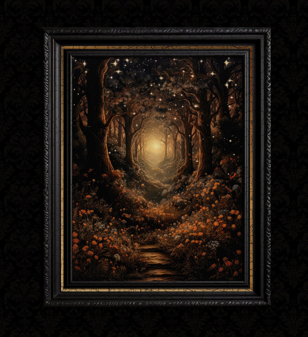 Dark Cottagecore Forest Wall Art Print - Etsy