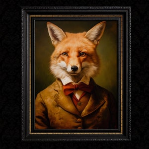 Victorian Fox Art Portrait Fox Wall Decor Print