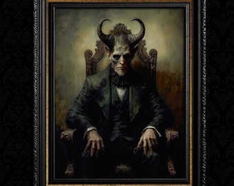 Victorian Satan Vintage Wall Art Print