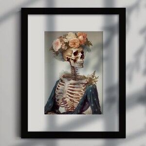 Squeleton Portrait Victorian Skeleton Portrait Print - Etsy