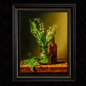 Floral Still Life Vintage Wall Decor Print - Lily of the Valley