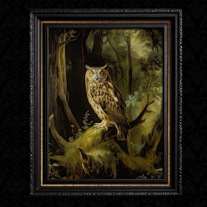 Vintage Owl Wall Decor Print