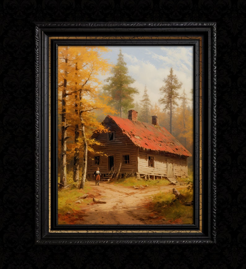 Herbst Dekor Print Herbstliche Hütte 799 Etsy.de