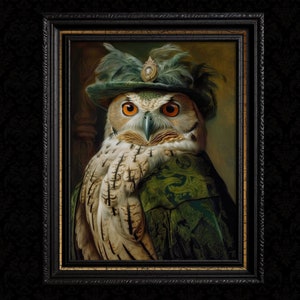 Renaissance Owl Portrait Wall Decor