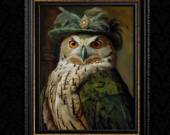 Renaissance Owl Portrait Wall Decor