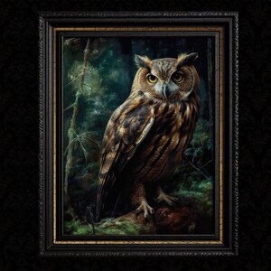 Vintage Owl Wall Decor Print