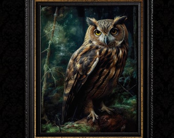Vintage Owl Wall Decor Print