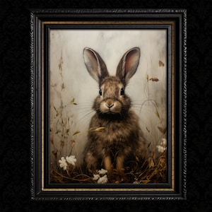 Rabbit Art Cottagecore Wall Art Print