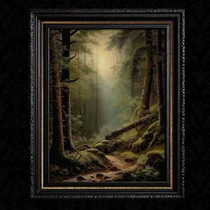 Dark Cottagecore Forest Wall Art Print