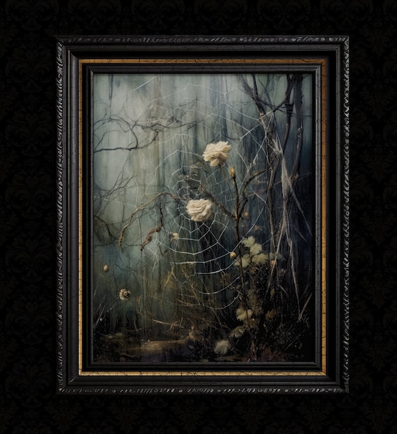Dark Academia Dark Floral Print