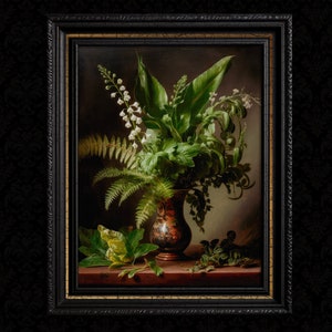 Maiglöckchen Blumen Stillleben Vintage Wand Dekor Print